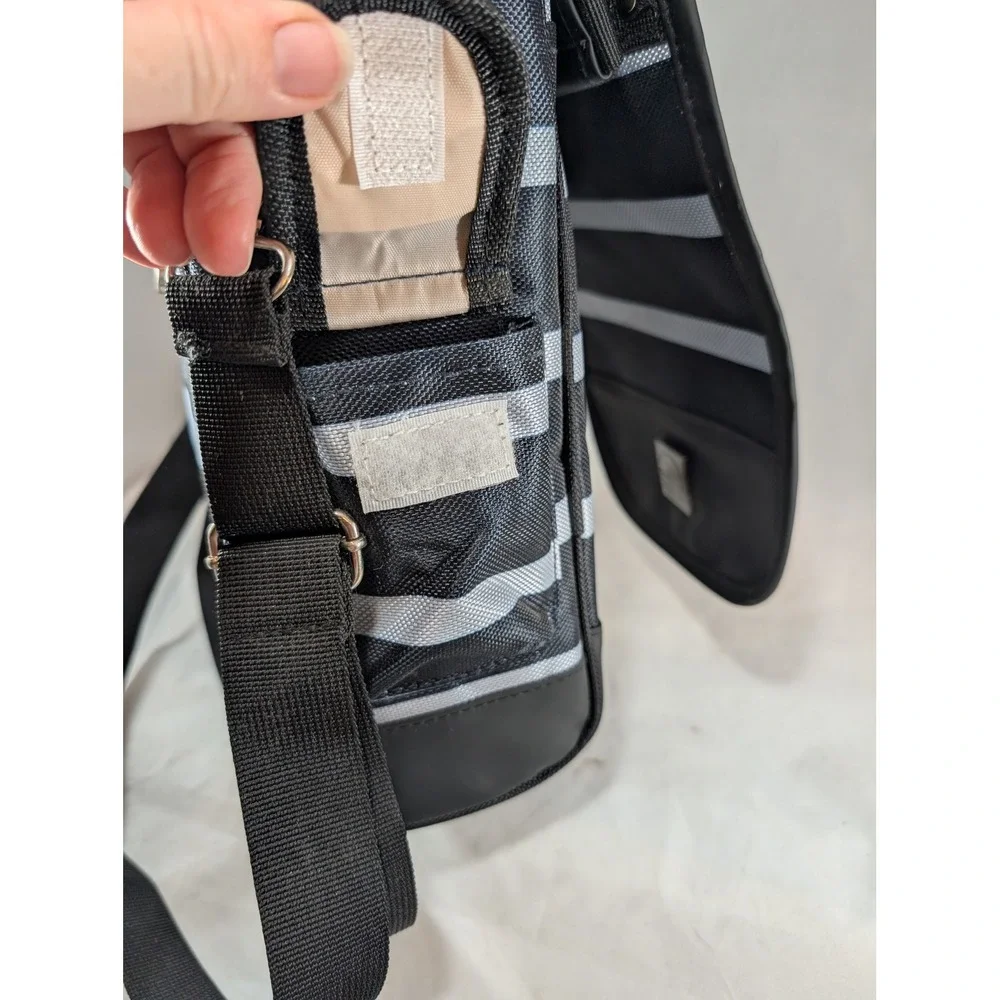 Savvy Outdoors Insulated‎ Wine Tote Bag 2 Bottle Carrier w/ Teal Tumbler Striped